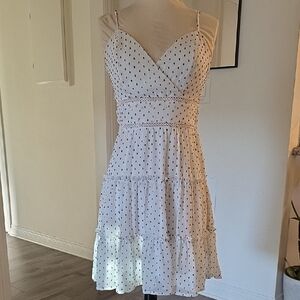 Trixxi White and Black Polka Dot Mini Dress